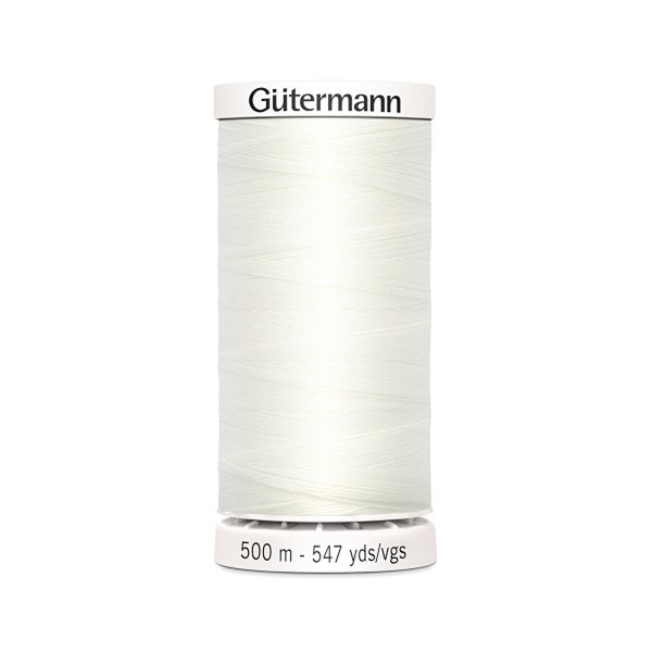 Bobine fil à coudre Gütermann 500m blanc cassé écru100% polyester - 111 -   - Vente en ligne d'articles de mercerie