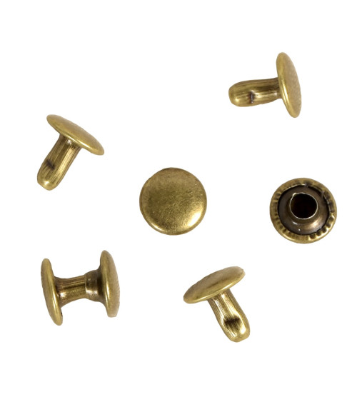 Lot de 20 rivets fer sans nickel 8mm - bronze