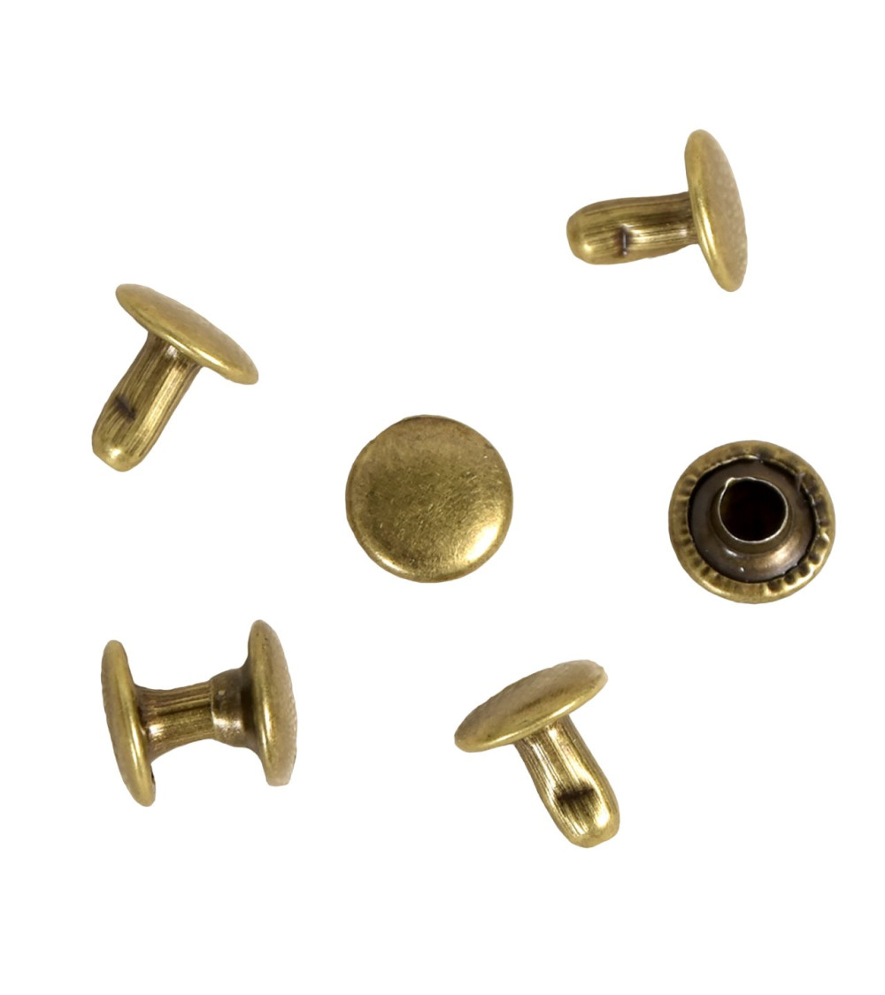 Set mit 20 nickelfreien Eisennieten 8 mm – Bronze