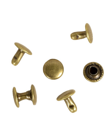 Set of 20 nickel-free iron rivets 8mm - bronze