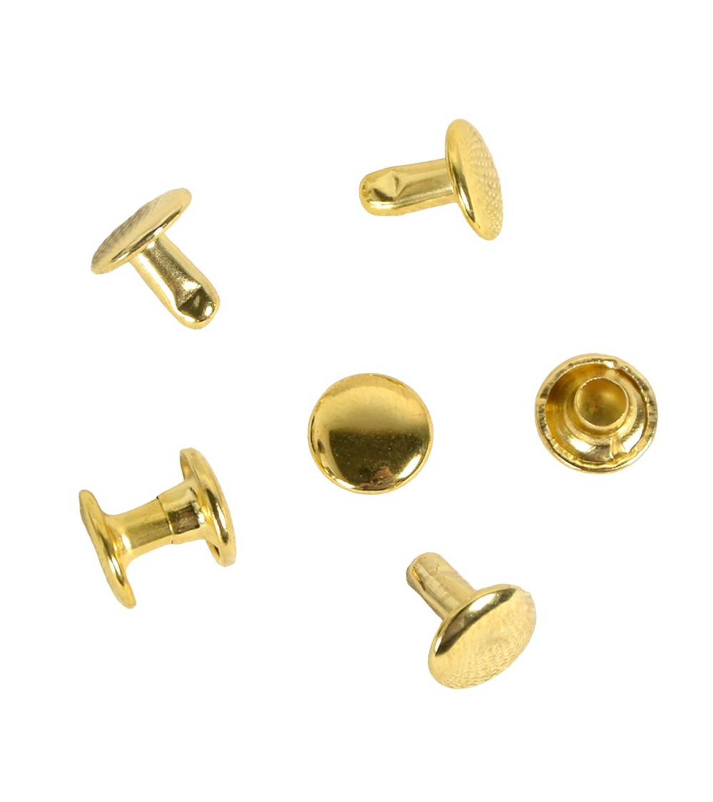 Set of 20 nickel-free iron rivets 8mm - gold
