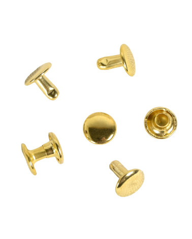 Set of 20 nickel-free iron rivets 8mm - gold