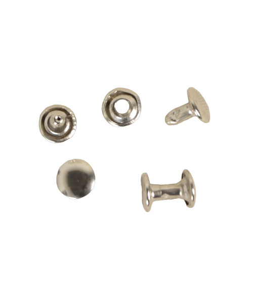 Set of 20 nickel-free iron rivets 8mm - silver