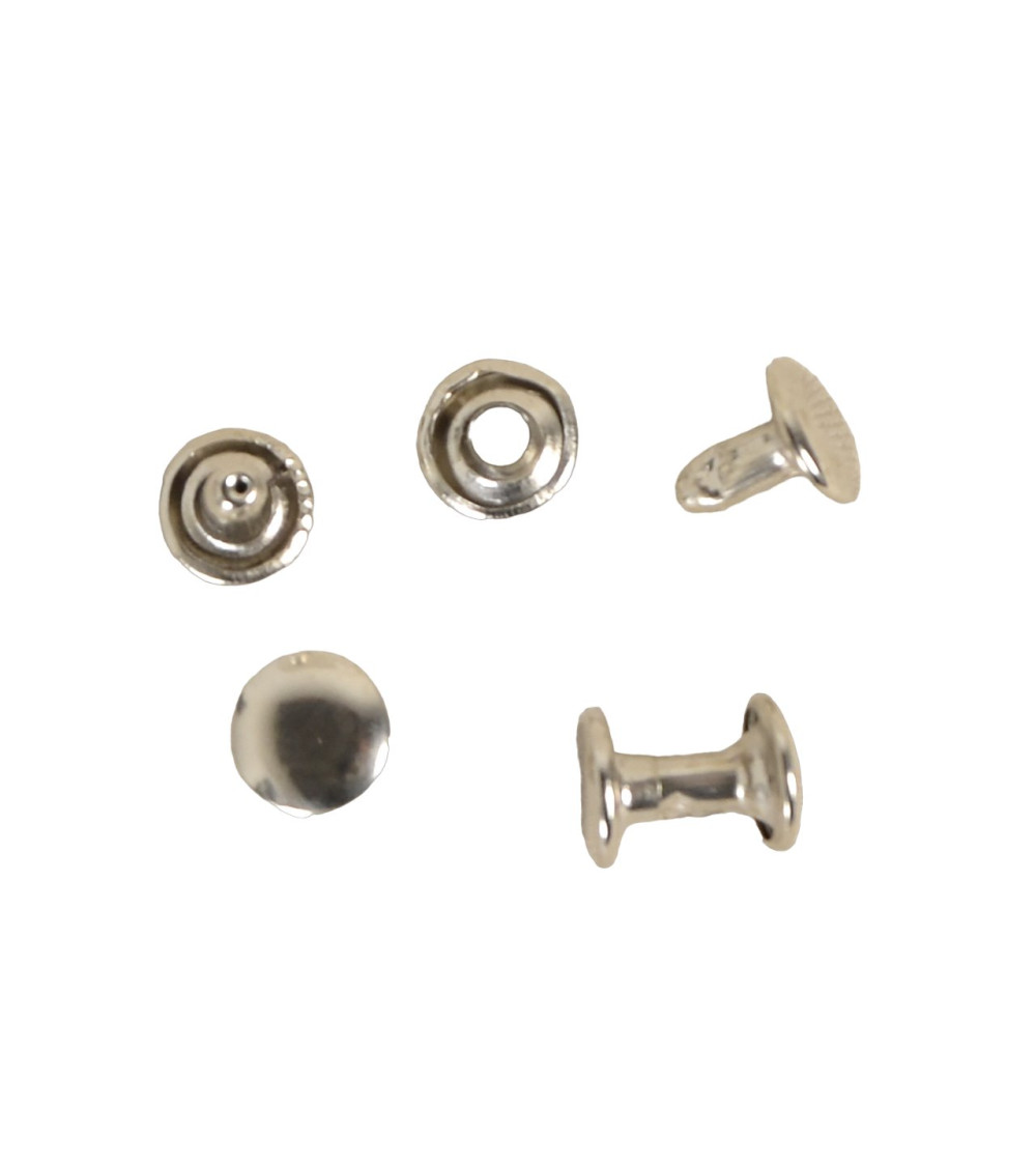 Set of 20 nickel-free iron rivets 8mm - silver