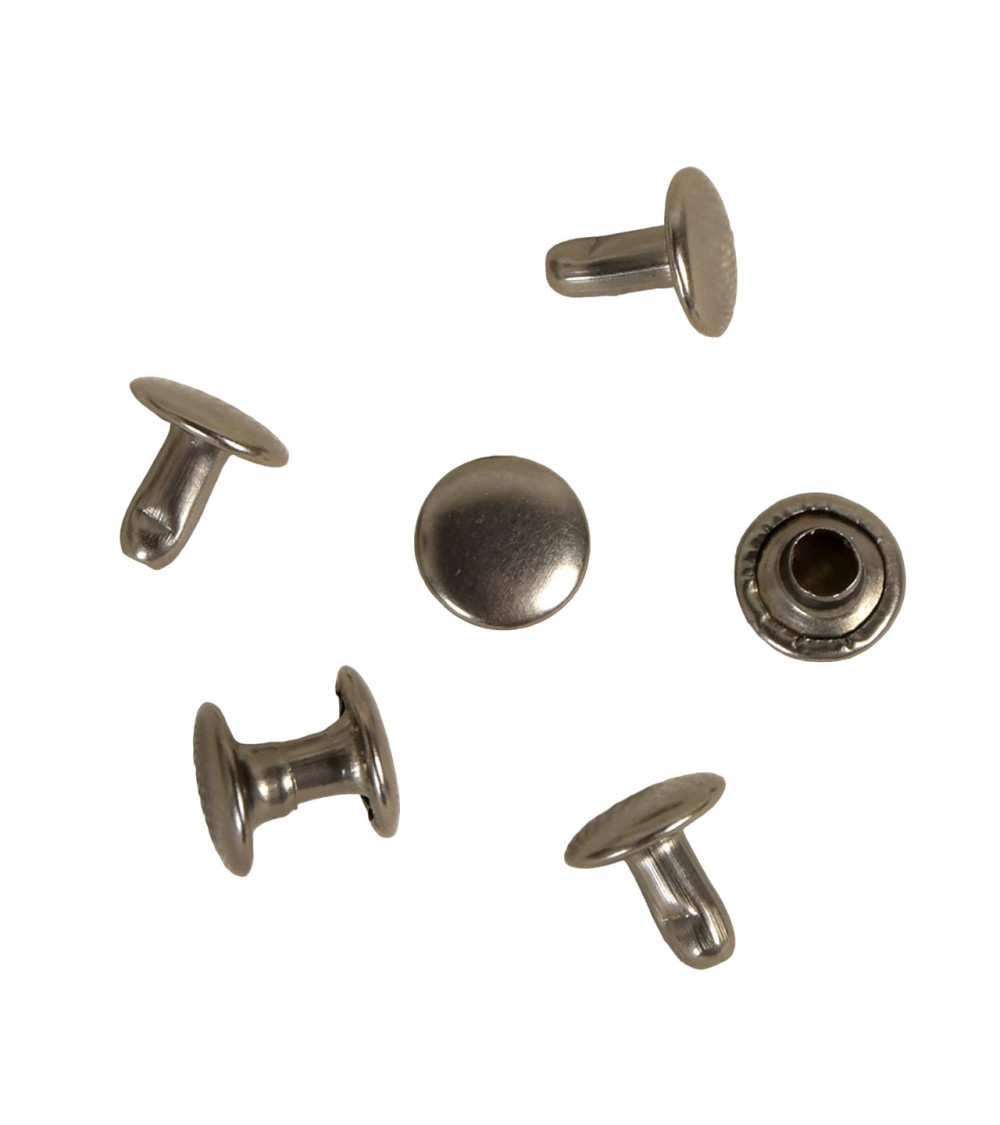 Lot de 20 rivets fer sans nickel 8mm - gris foncé