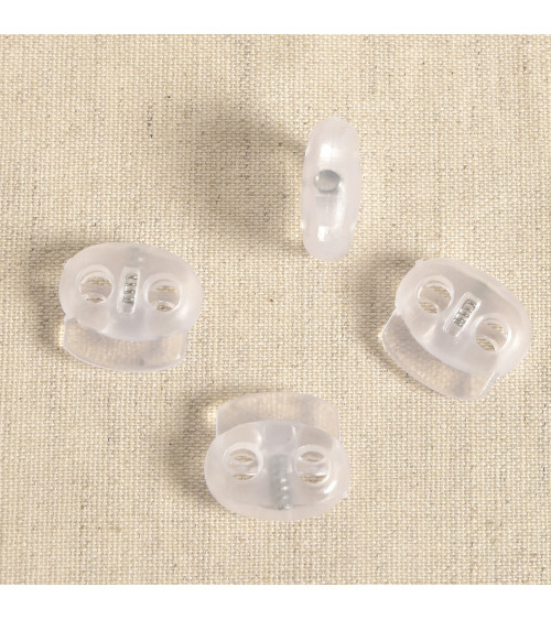 Oval cord clamp - 4pcs 1.9cm x 1.7cm transparent
