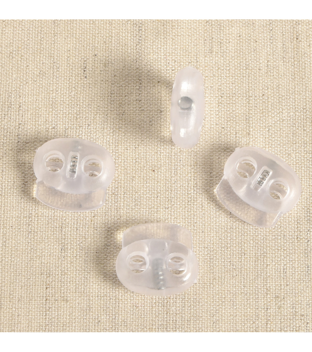 Oval cord clamp - 4pcs 1.9cm x 1.7cm transparent