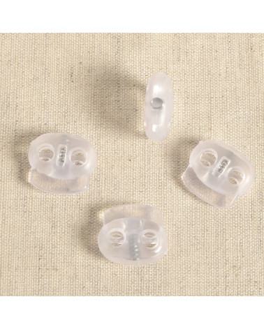 Ovale Kordelklemme – 4 Stück, 1,9 cm x 1,7 cm, transparent