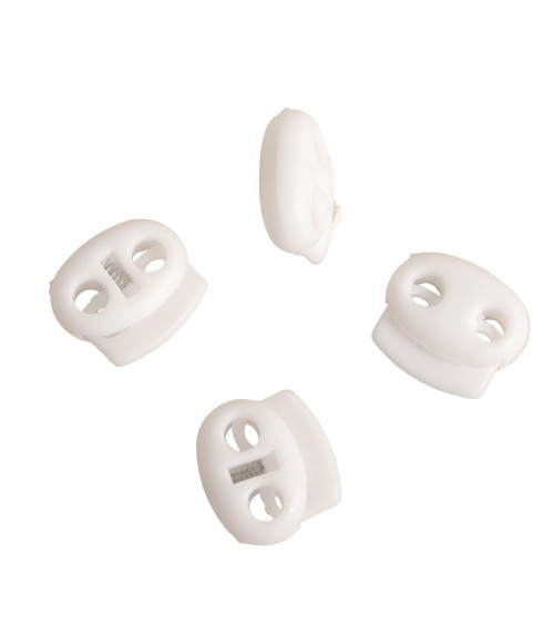 Serre-cordon ovale - 4pcs 1,9cm x 1,7cm blanc