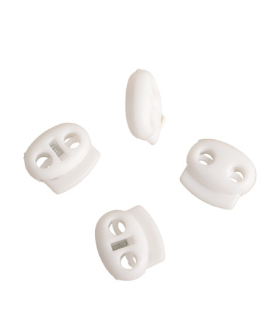 Ovale Kordelklemme – 4 Stück, 1,9 cm x 1,7 cm, weiß