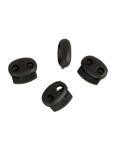 Ovale Kordelklemme – 4 Stück, 1,9 cm x 1,7 cm, schwarz