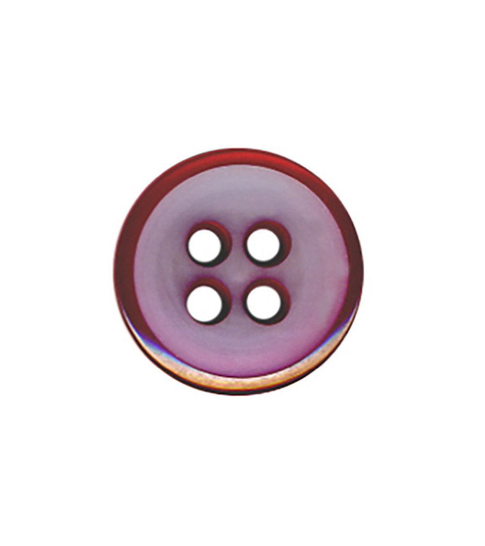 Bouton rond 4 trous 23mm rouge bordeaux