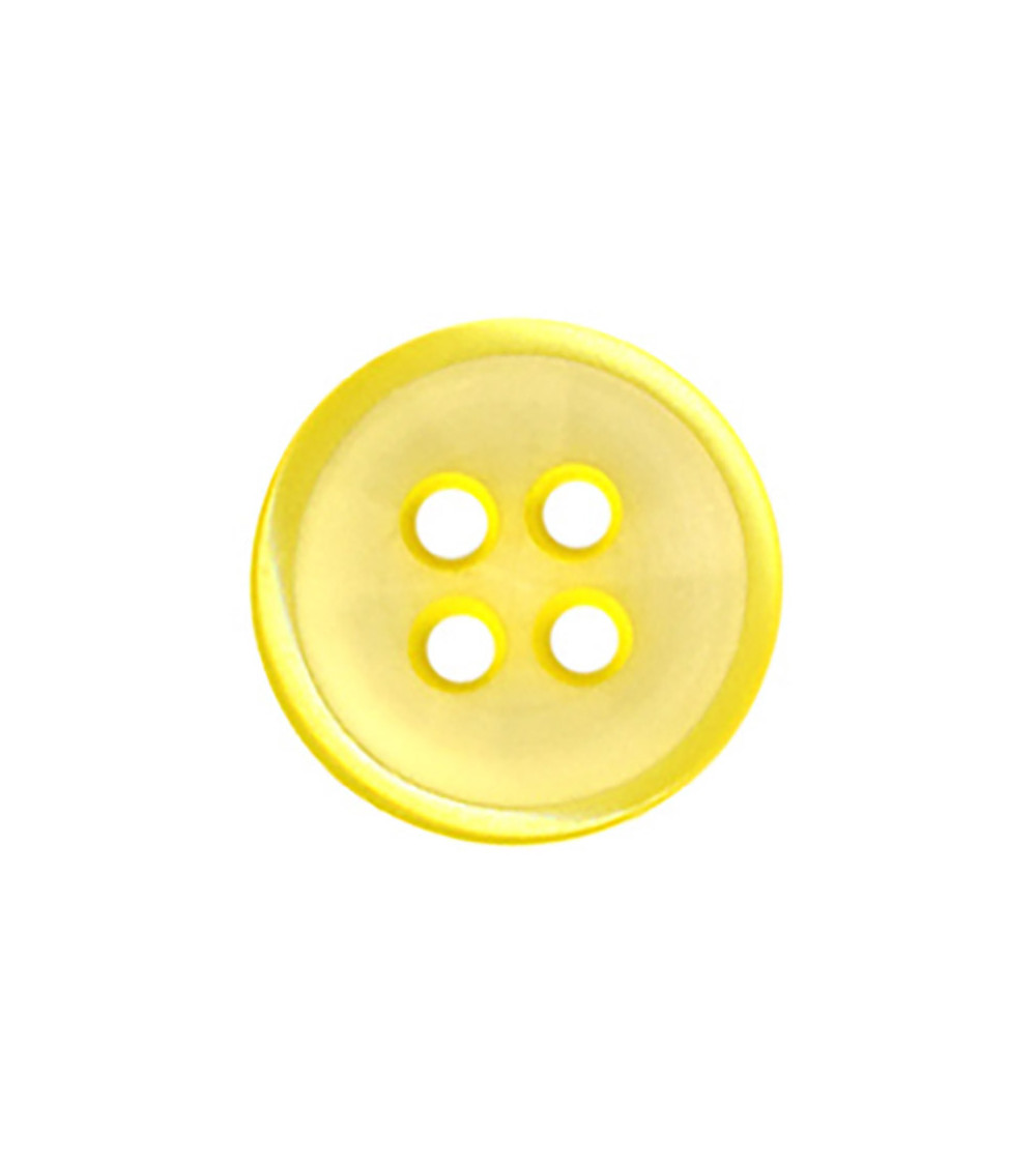 Bouton rond 4 trous 23mm jaune