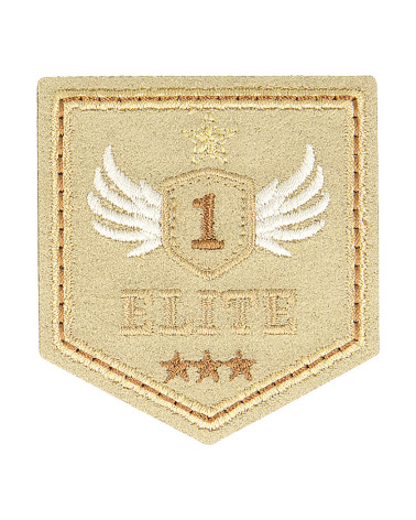 Parche termoadhesivo deportivo beige clásico 5 cm x 4,5 cm