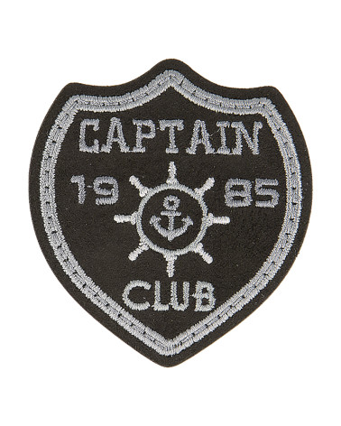 Classic black sports iron-on patch 5.5cm x 5cm