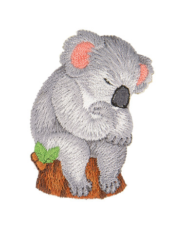 Animal iron-on patch koala statue 5cm x 3cm