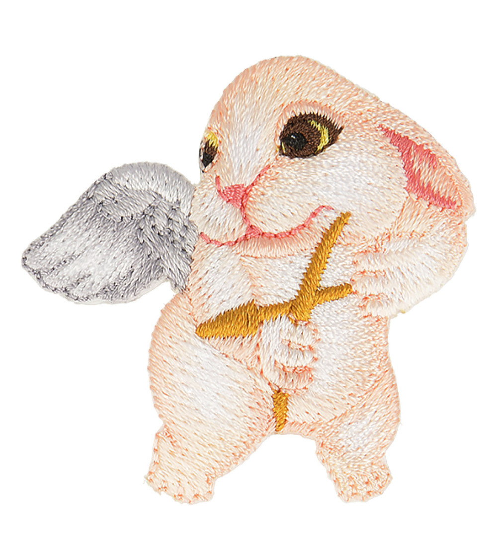 Ecusson thermocollant animaux statue lapin 4,5cm x 4,5cm