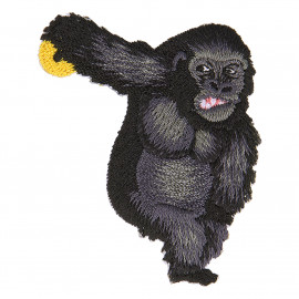 Ecusson thermocollant animaux statue gorille 5cm x 4cm