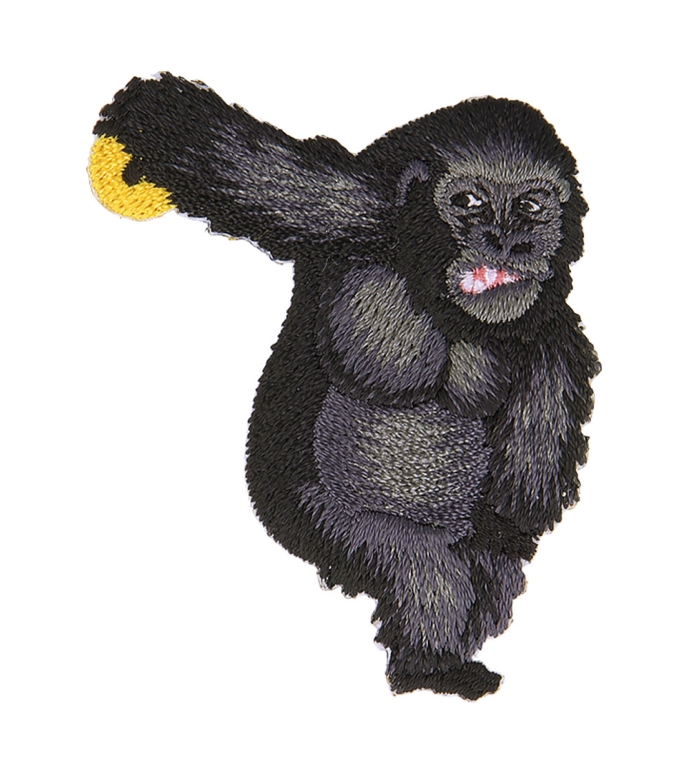 Animal iron-on patch gorilla statue 5cm x 4cm