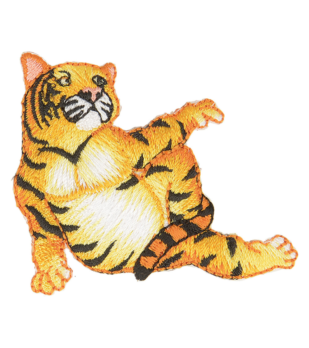 Iron-on animal patch tiger statue 5cm x 4cm