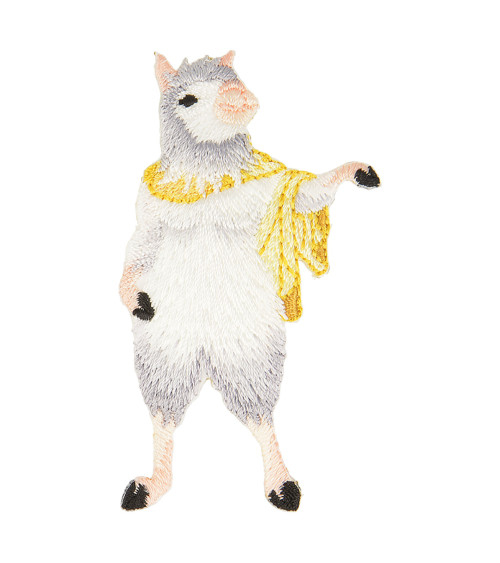 Animal iron-on patch lama statue 6.5cm x 3.5cm