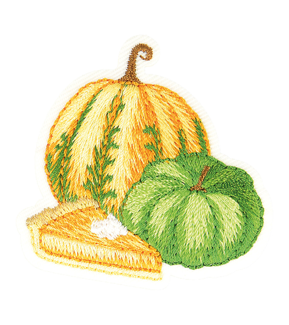 Ecusson thermocollant d'automne courge et tarte 4cm x 4cm