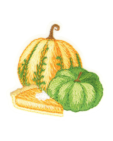 Autumn squash and pie iron-on patch 4cm x 4cm