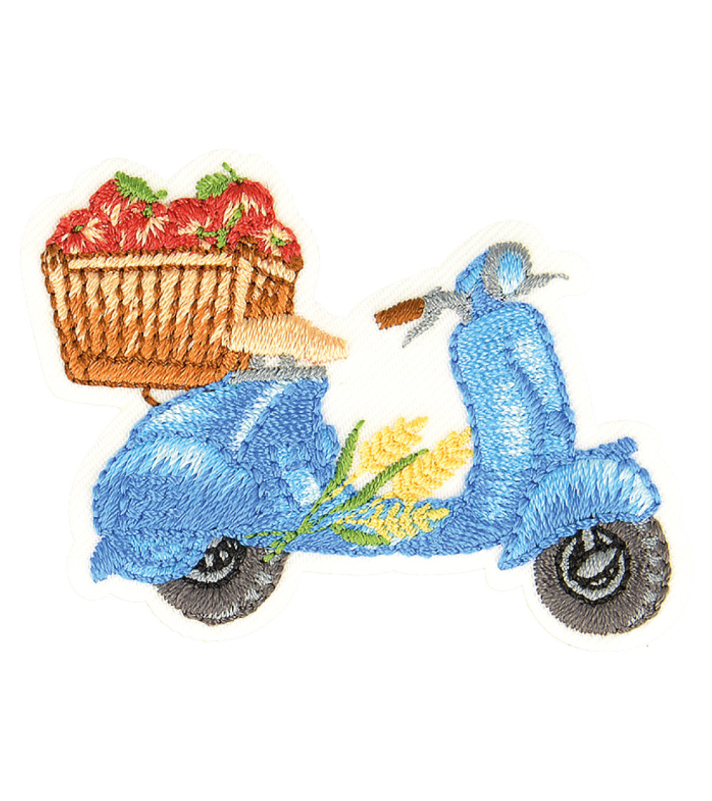 Ecusson thermocollant d'automne vespa fruits 5cm x 4cm