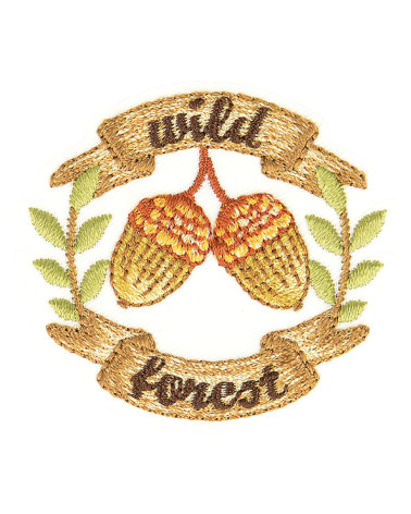 Autumn hazelnut iron-on patch 4.5cm x 4cm