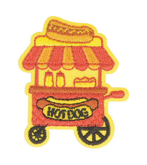 Food truck hot dog iron-on patch 4cm x 3.5cm