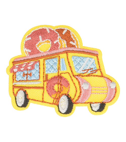 Donuts food truck iron-on patch 4cm x 3.5cm