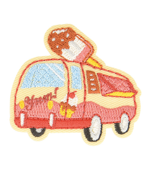 Iron-on patch food truck ice cream 4cm x 4.5cm