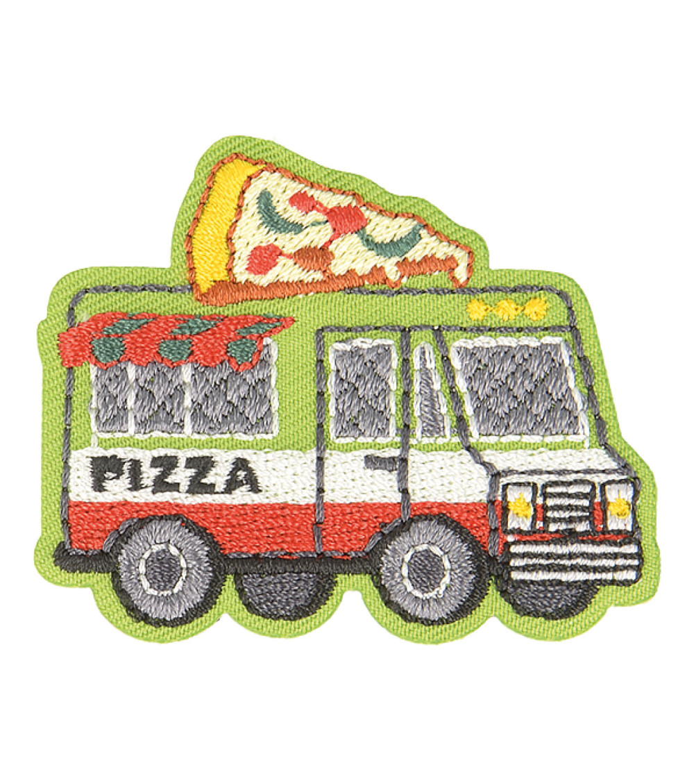 Food truck pizza iron-on patch 4.5cm x 3.5cm