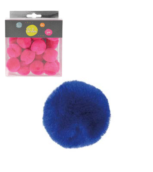 Lot of 25 small pompoms 3cm Navy