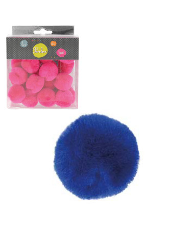 Lot of 25 small pompoms 3cm Navy