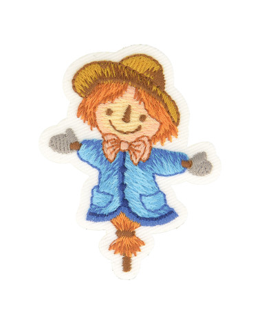 Iron-on scarecrow farm badge 6.5cm x 4.5cm