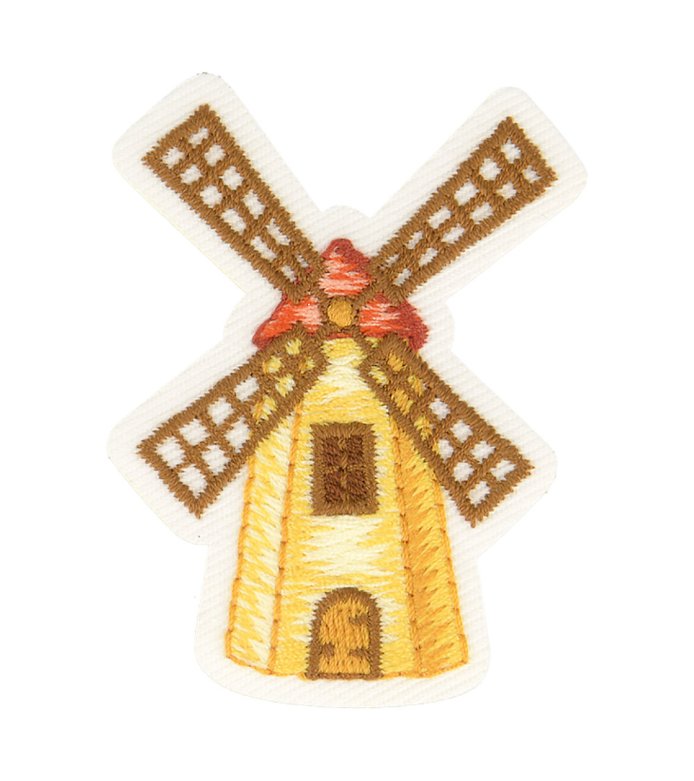 Ecusson thermocollant la ferme moulin 5,5cm x 4cm