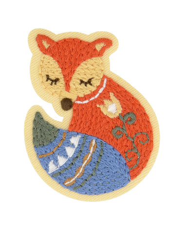 Nordic garden fox iron-on patch 5cm x 4cm