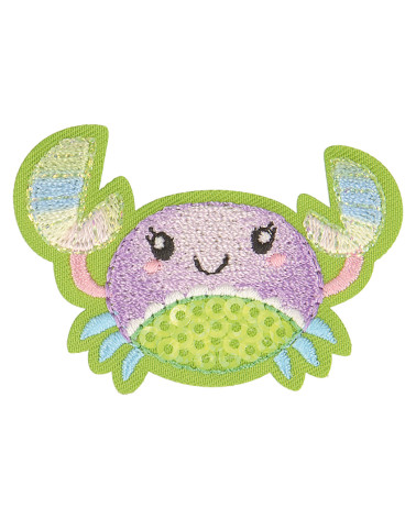 Aquatic crab iron-on patch 5cm x 2.5cm