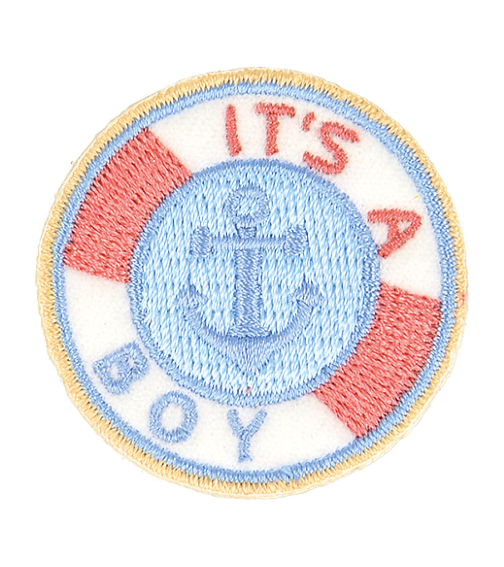 Baby iron-on patch it's a boy 4cm x 3.5cm