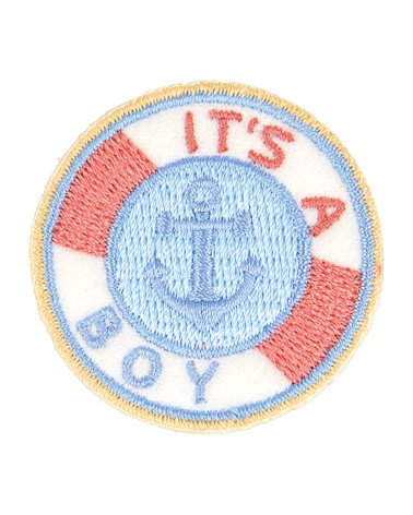 Baby iron-on patch it's a boy 4cm x 3.5cm