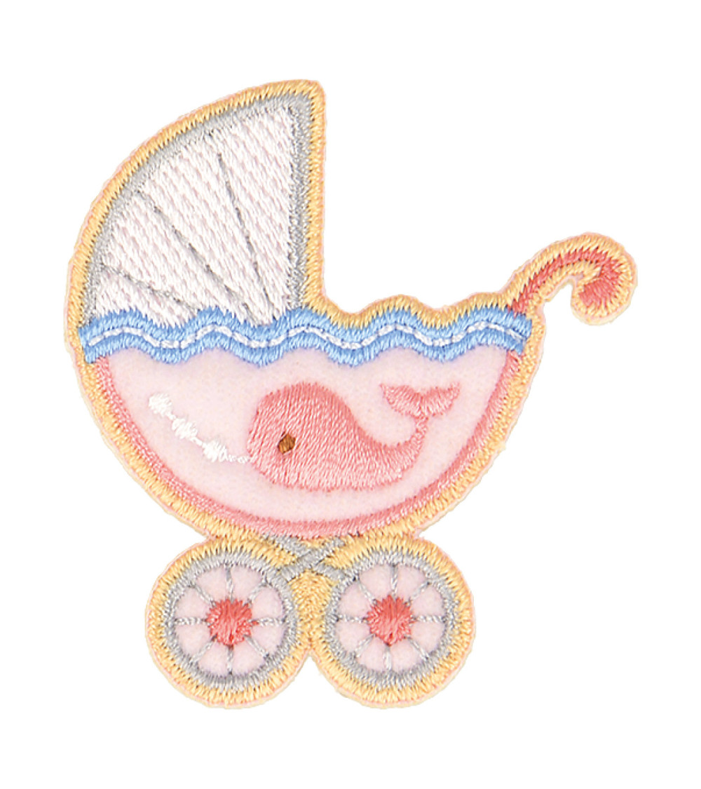 Baby pram iron-on patch 5cm x 4cm