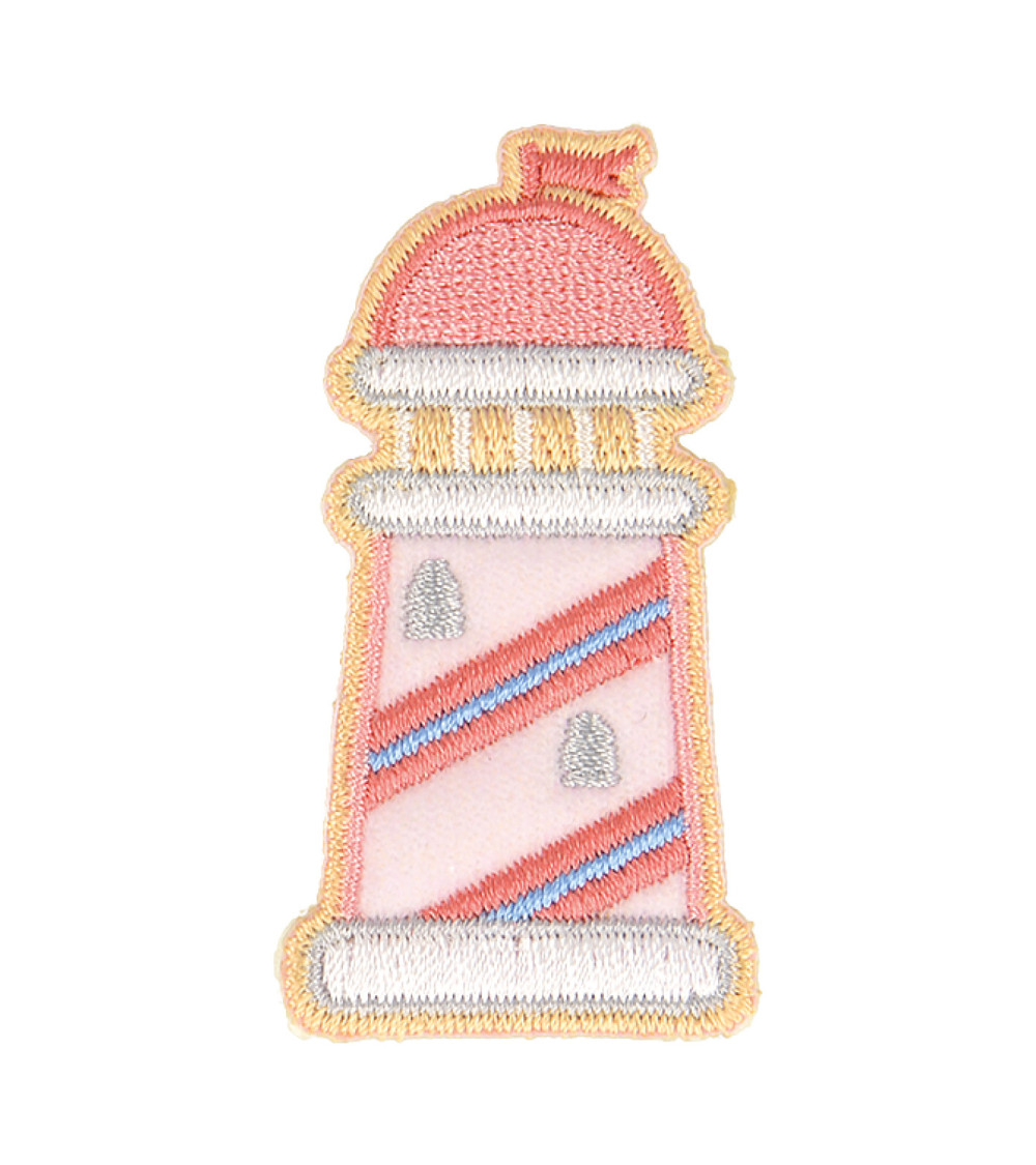 Baby lighthouse iron-on patch 5.5cm x 2.5cm