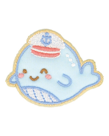 Baby whale iron-on patch 4.5cm x 4cm