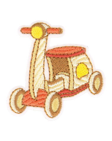 Vespa wooden toy iron-on patch 4cm x 4cm
