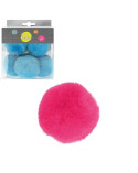 Lot de 5 petits pompons 5cm Fuchsia