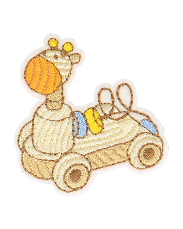 Giraffe wooden toy iron-on patch 4cm x 4cm