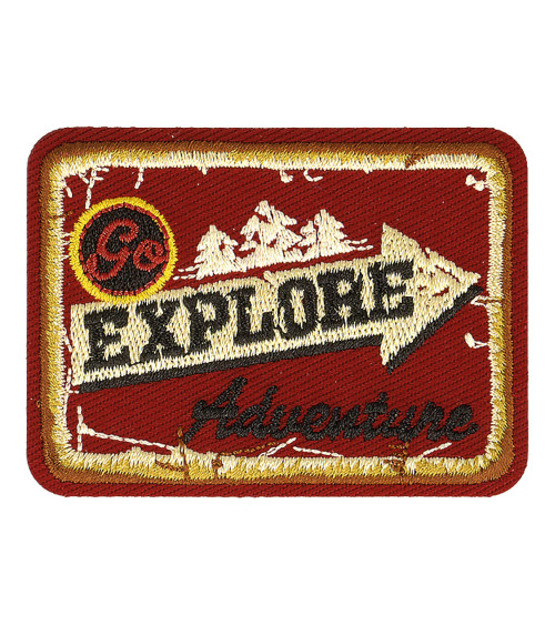 Go explore retro sport iron-on patch 6cm x 5cm