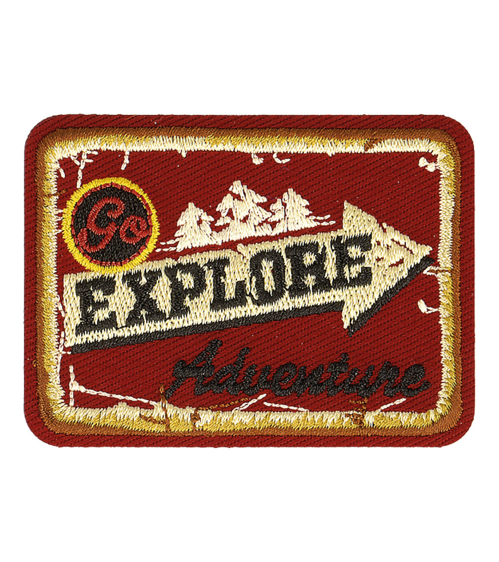 Go explore retro sport iron-on patch 6cm x 5cm