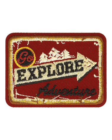 Go explore retro sport iron-on patch 6cm x 5cm